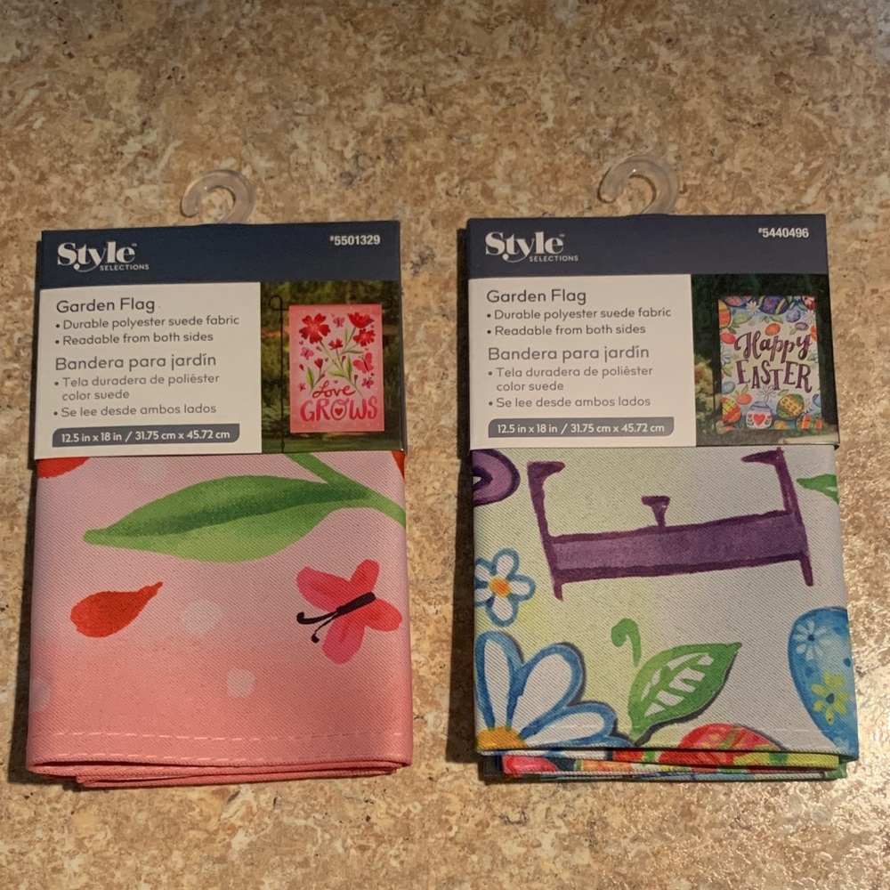 Garden Flag Set - Pink and Purple